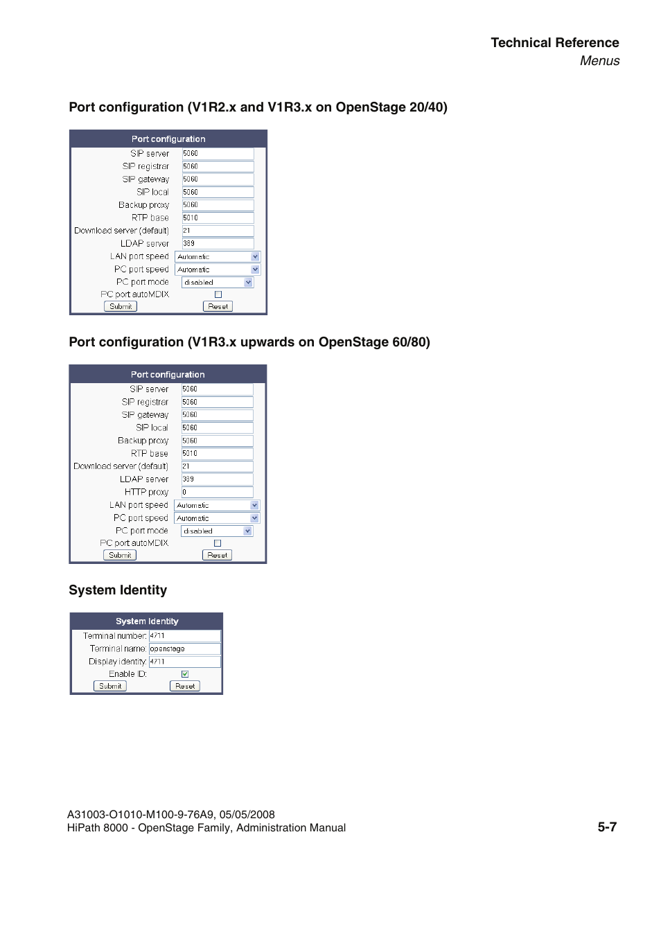 System identity | Siemens HIPATH 20 User Manual | Page 213 / 258