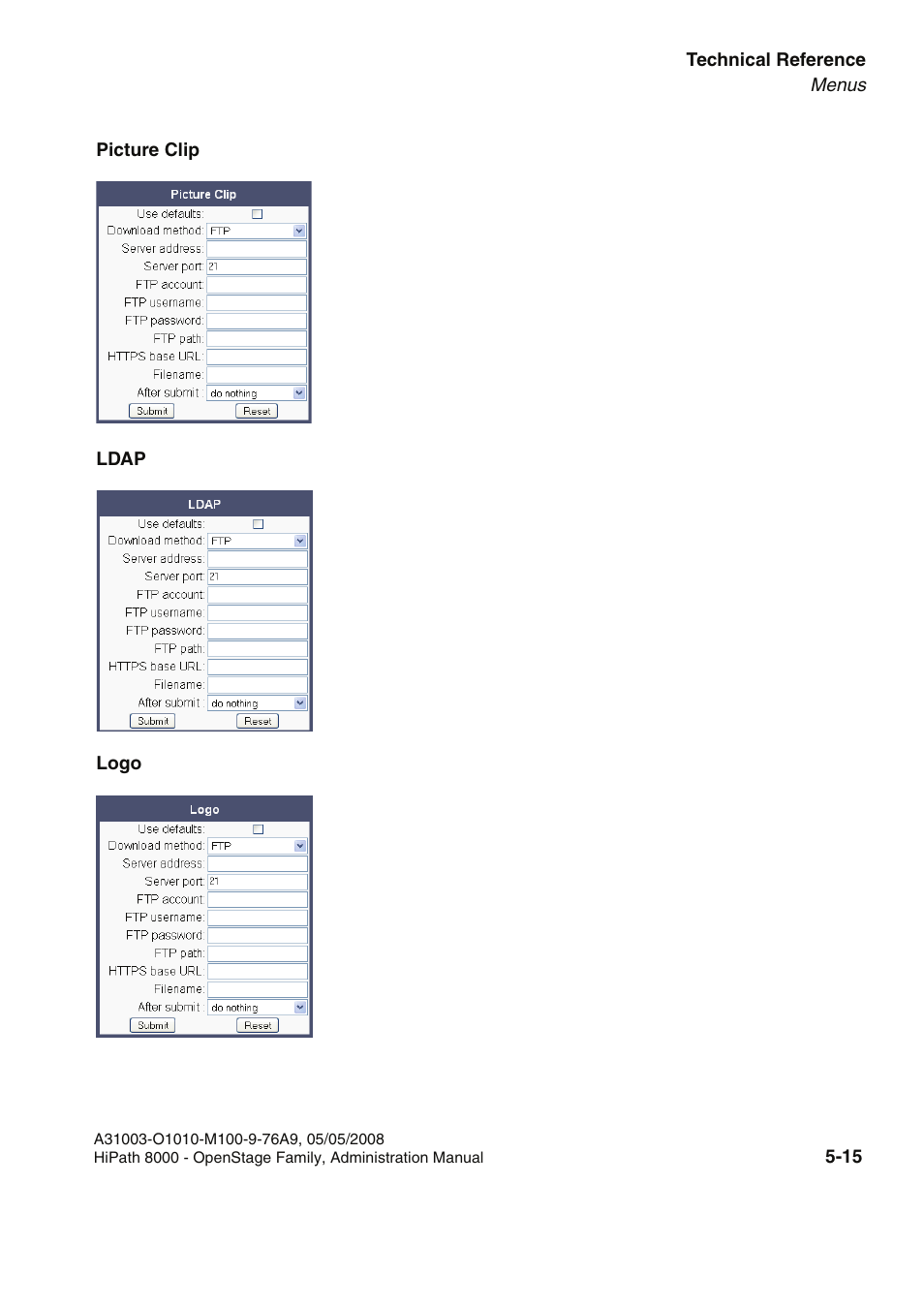 Picture clip, Ldap, Logo | Siemens HIPATH 20 User Manual | Page 221 / 258