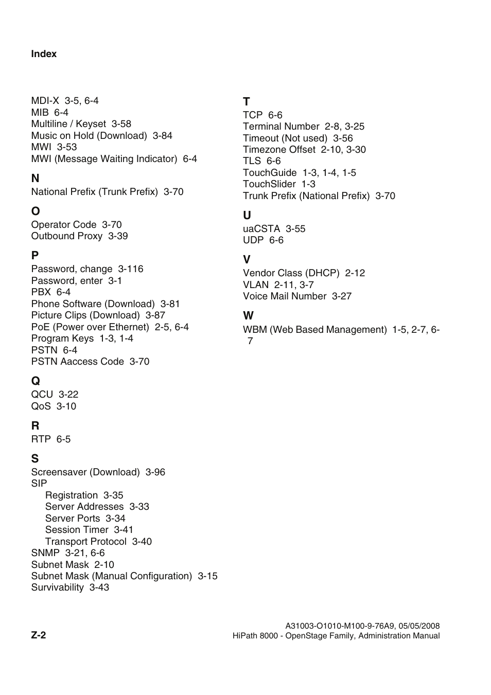 Siemens HIPATH 20 User Manual | Page 254 / 258