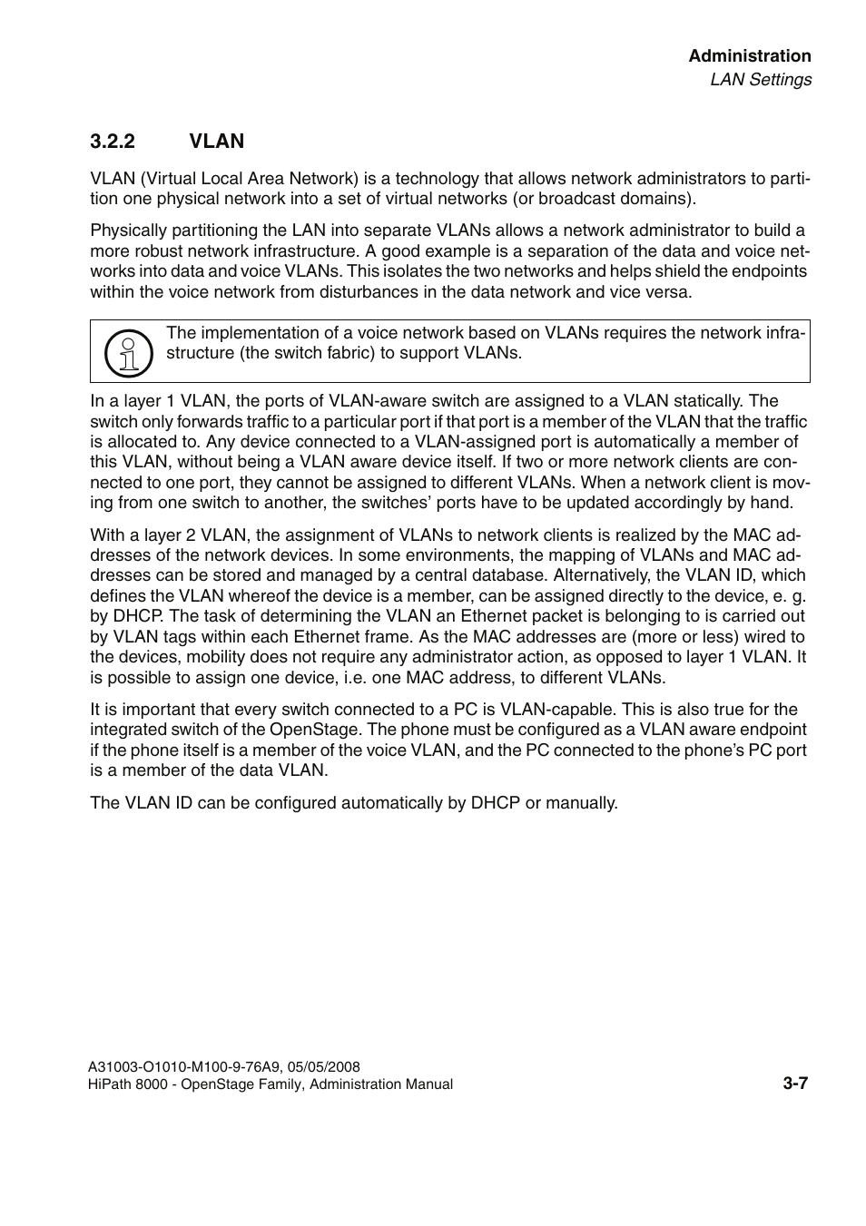 2 vlan, 2 vlan -7 | Siemens HIPATH 20 User Manual | Page 49 / 258