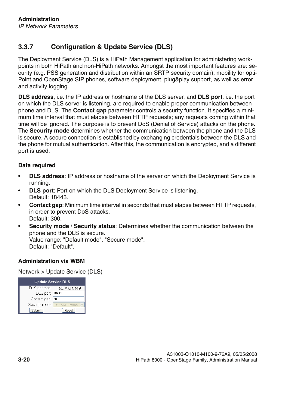 7 configuration & update service (dls), 7 configuration & update service (dls) -20 | Siemens HIPATH 20 User Manual | Page 62 / 258