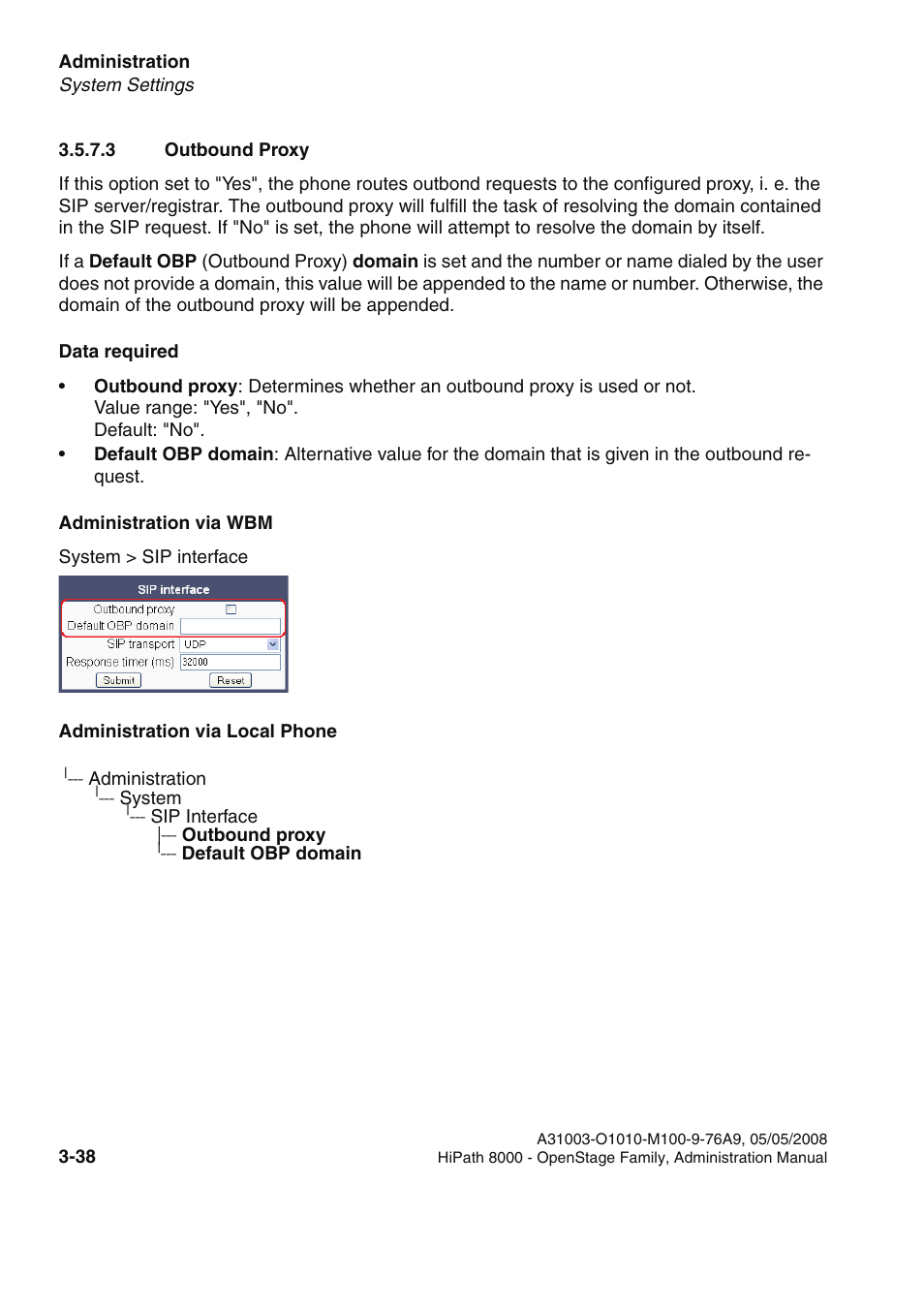 3 outbound proxy, 3 outbound proxy -39 | Siemens HIPATH 20 User Manual | Page 80 / 258