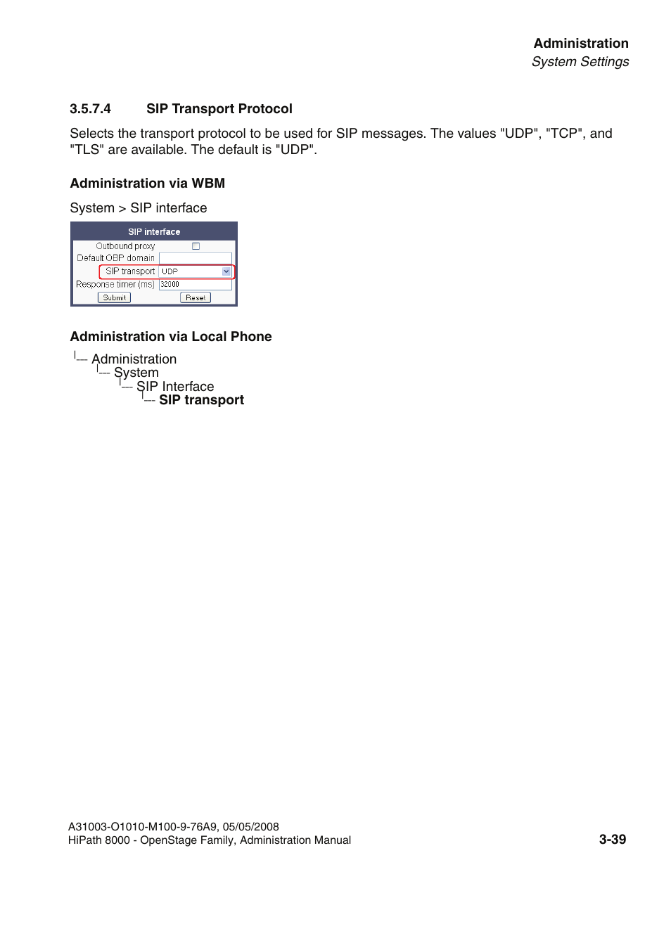 4 sip transport protocol, 4 sip transport protocol -40 | Siemens HIPATH 20 User Manual | Page 81 / 258