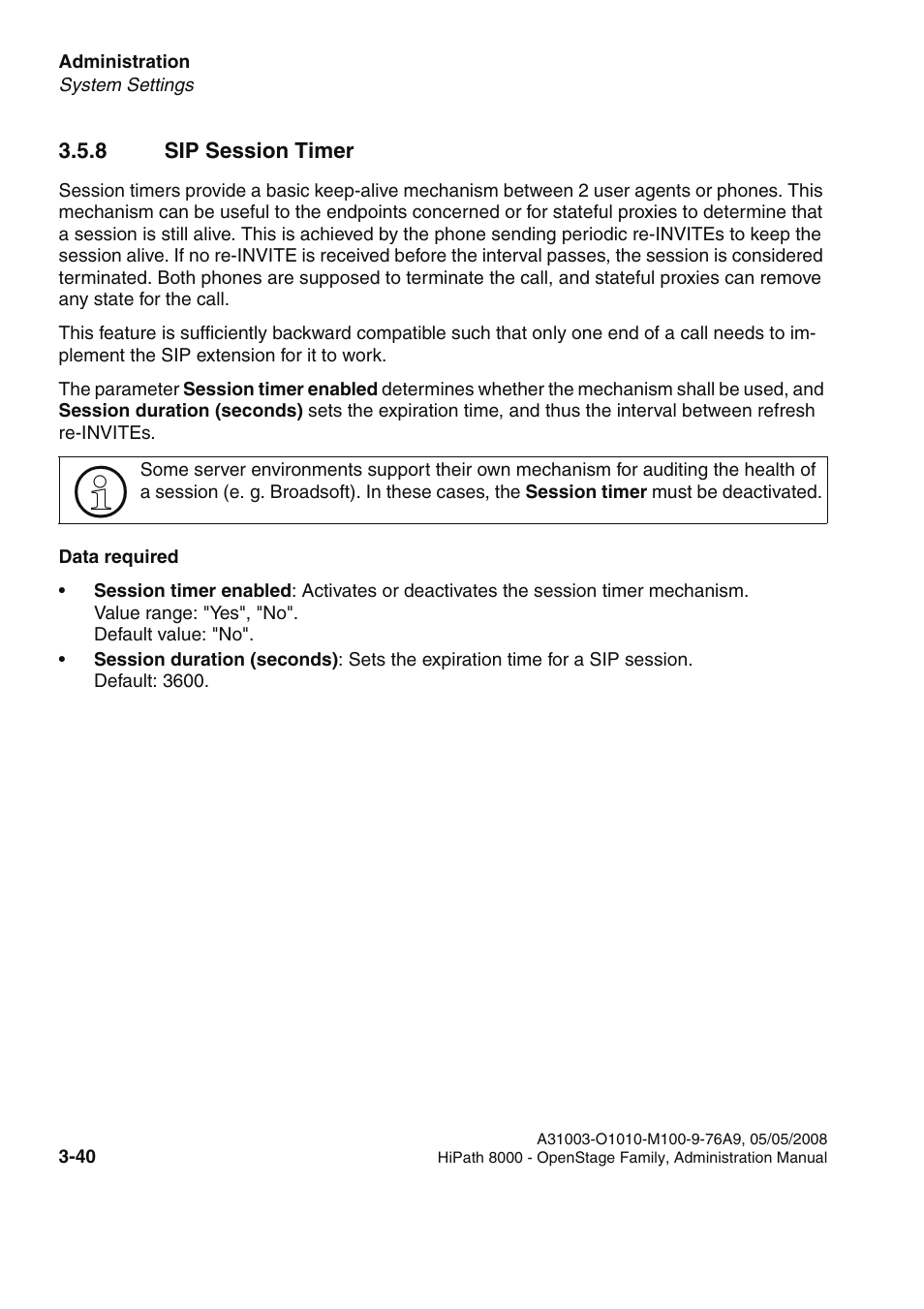 8 sip session timer, 8 sip session timer -41 | Siemens HIPATH 20 User Manual | Page 82 / 258