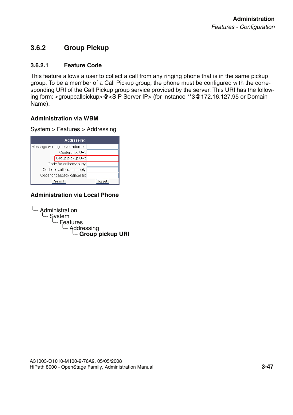 2 group pickup, 1 feature code, 2 group pickup -48 | 1 feature code -48 | Siemens HIPATH 20 User Manual | Page 89 / 258