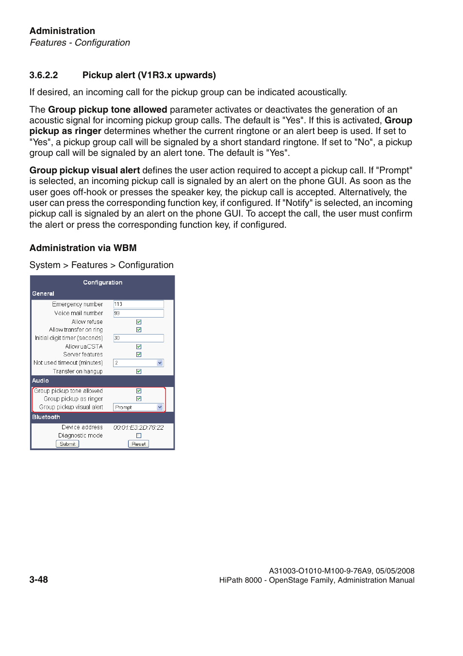 2 pickup alert (v1r3.x upwards), 2 pickup alert (v1r3.x upwards) -49 | Siemens HIPATH 20 User Manual | Page 90 / 258