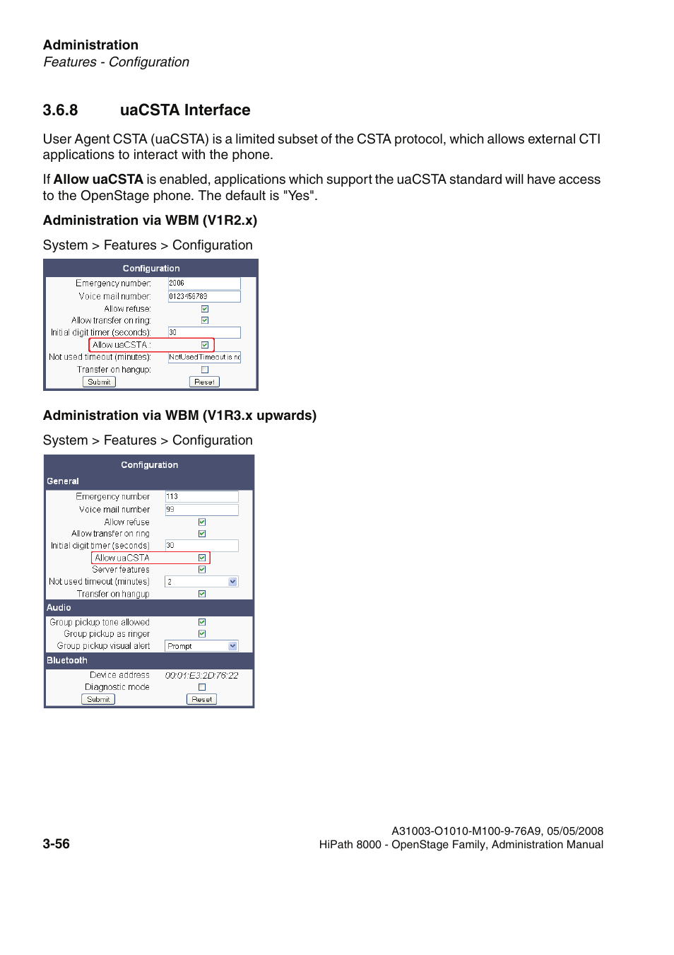 8 uacsta interface, 8 uacsta interface -55 | Siemens HIPATH 20 User Manual | Page 98 / 258