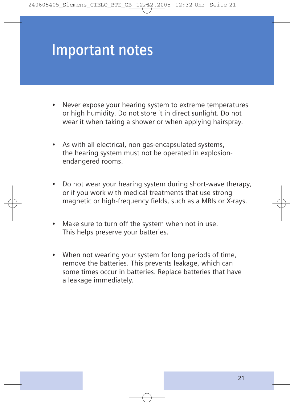 Siemens CIELO User Manual | Page 21 / 24