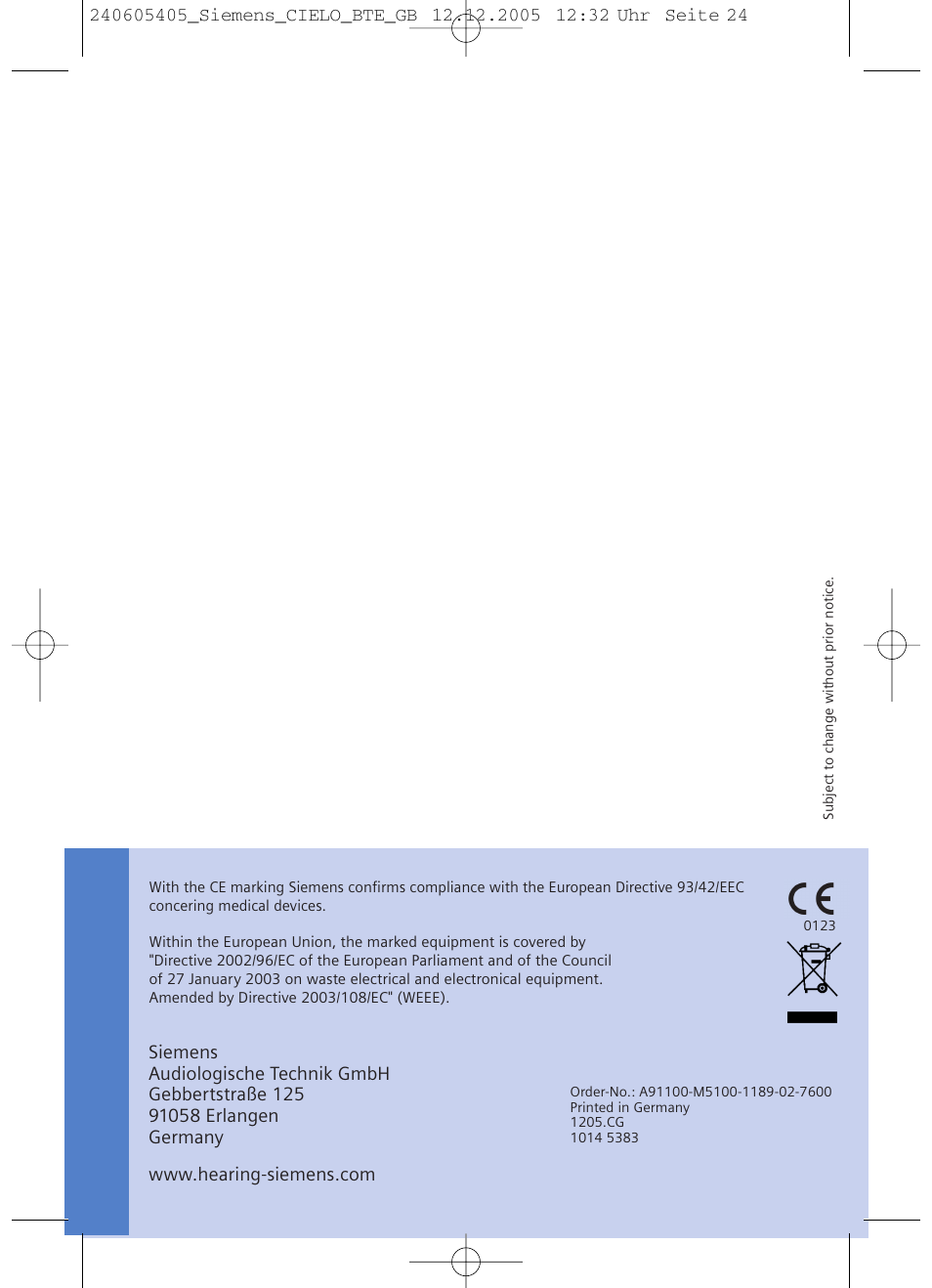 Siemens CIELO User Manual | Page 24 / 24