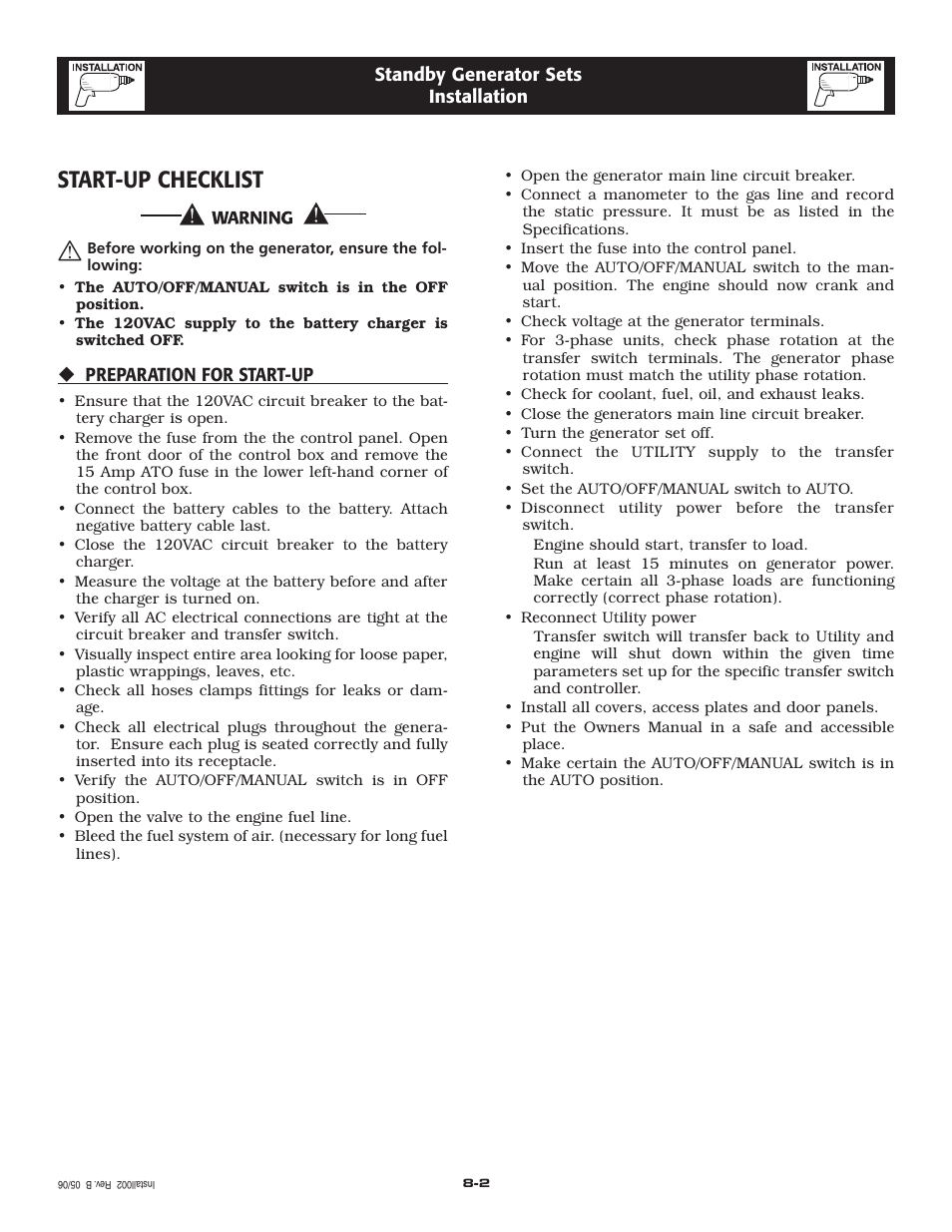 Start-up checklist | Siemens SG035 User Manual | Page 14 / 64