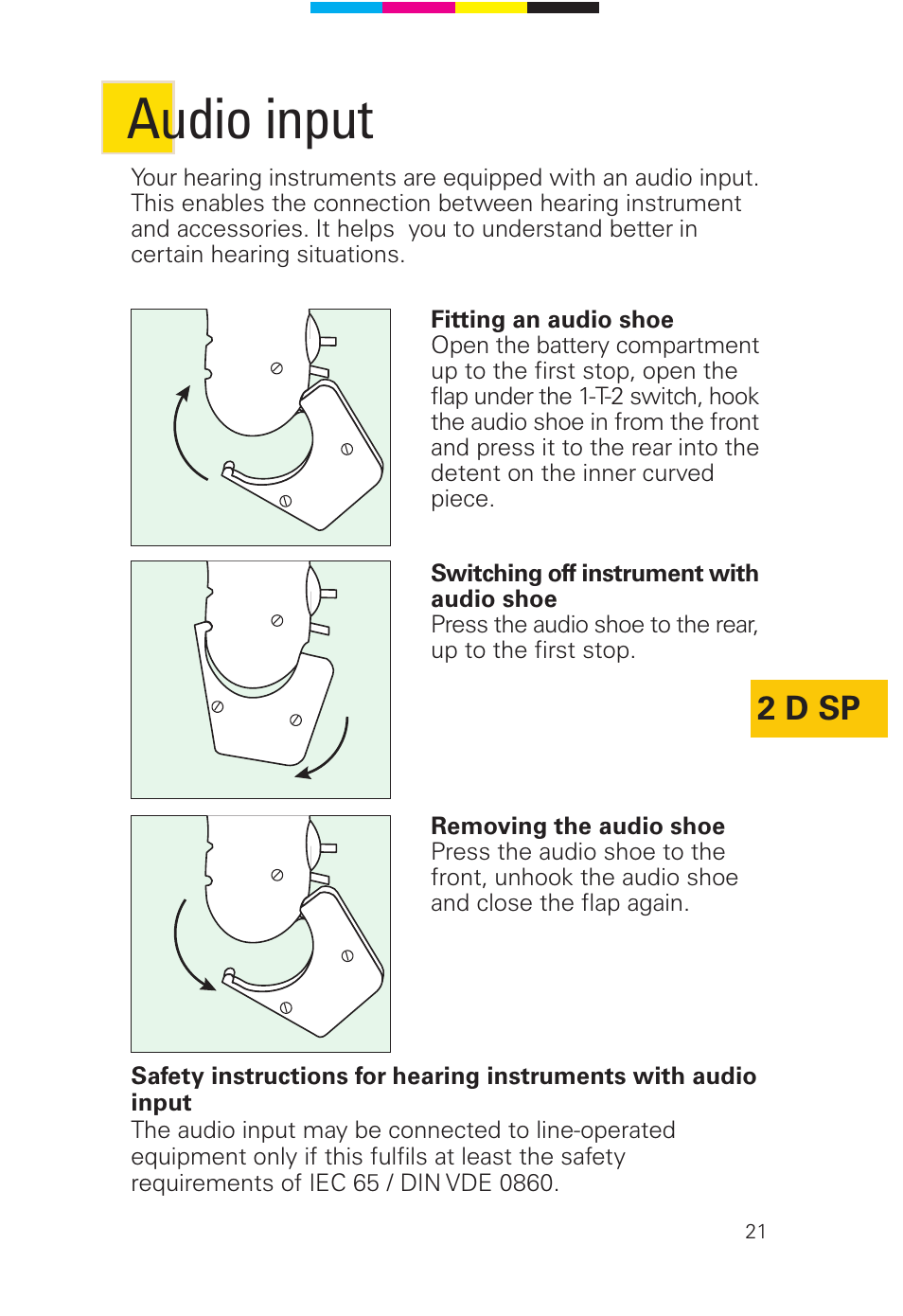 Audio input, 2 d sp | Siemens 2 D SP User Manual | Page 21 / 36