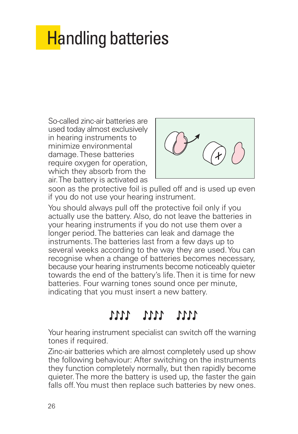 Handling batteries | Siemens 2 D SP User Manual | Page 26 / 36