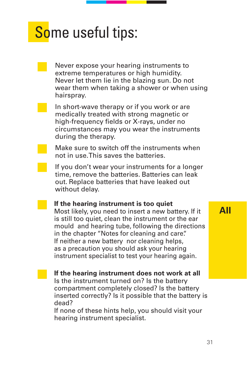 Some useful tips | Siemens 2 D SP User Manual | Page 31 / 36