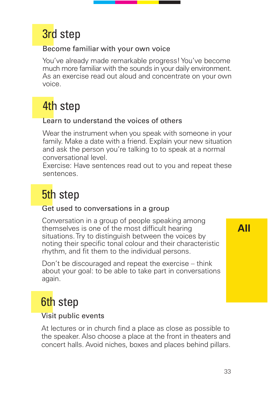 3rd step, 4th step, 5th step 6th step | Siemens 2 D SP User Manual | Page 33 / 36