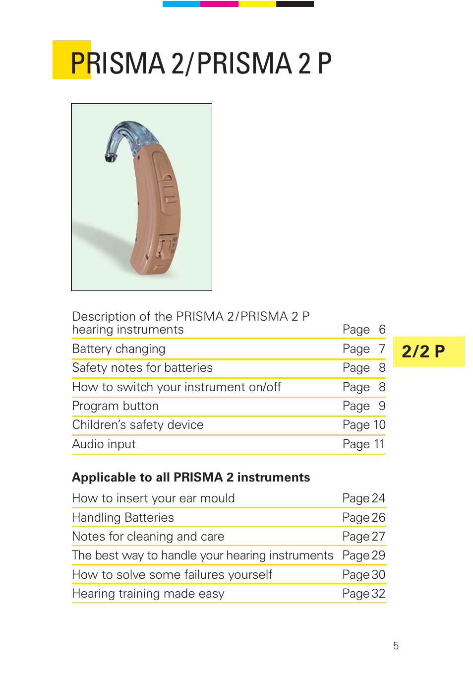 Prisma 2/prisma 2 p, 2 / 2 p | Siemens 2 D SP User Manual | Page 5 / 36