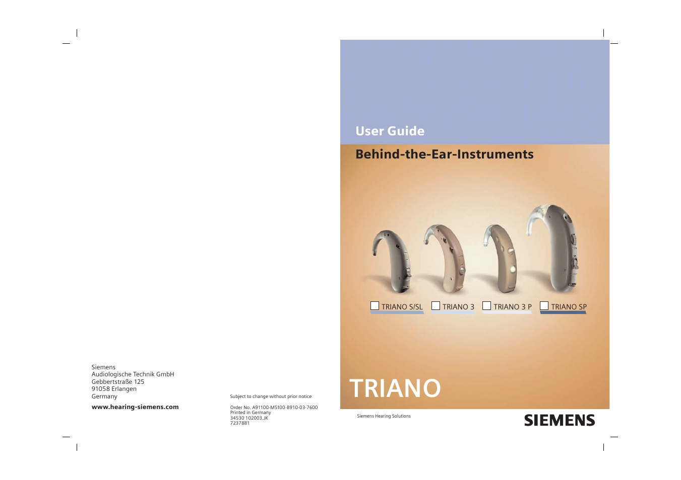 Siemens SP User Manual | 44 pages