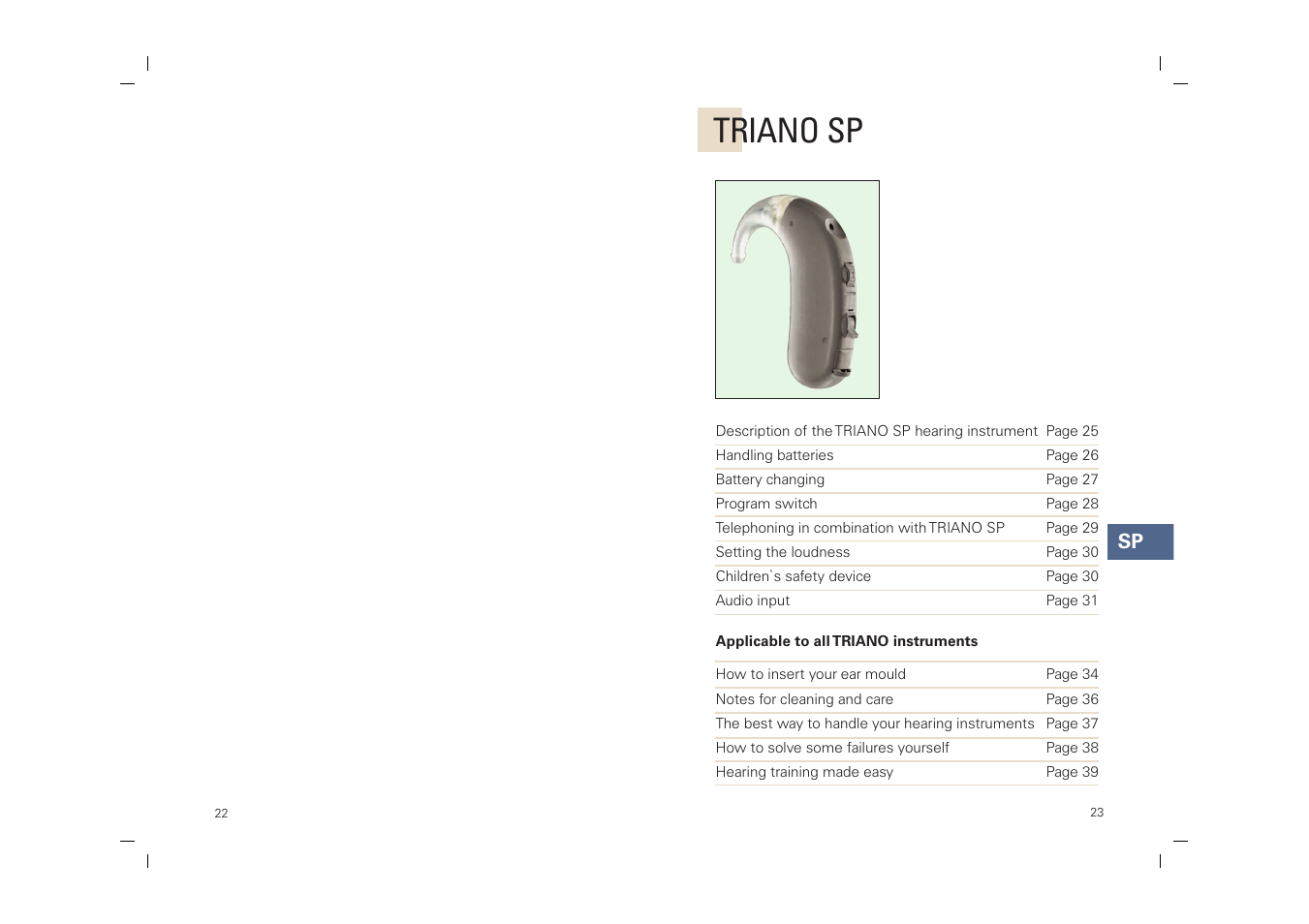 Triano sp | Siemens SP User Manual | Page 22 / 44