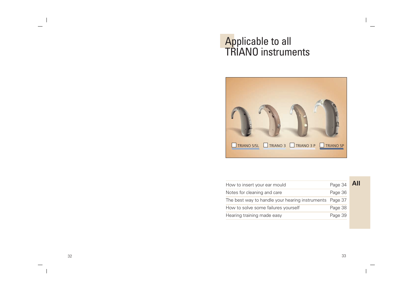 Applicable to all triano instruments | Siemens SP User Manual | Page 32 / 44