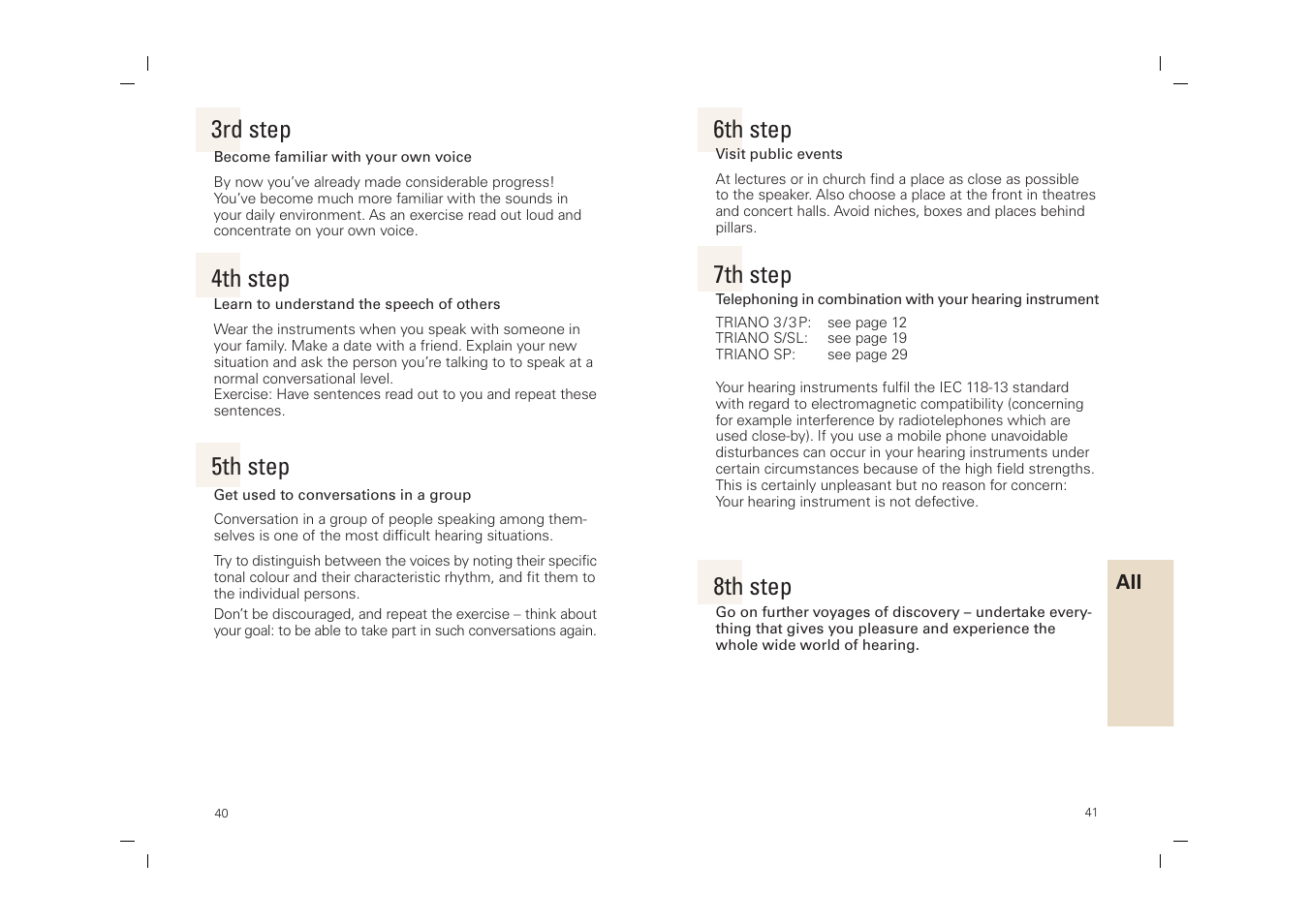 3rd step, 4th step, 5th step 6th step | 7th step, 8th step | Siemens SP User Manual | Page 40 / 44