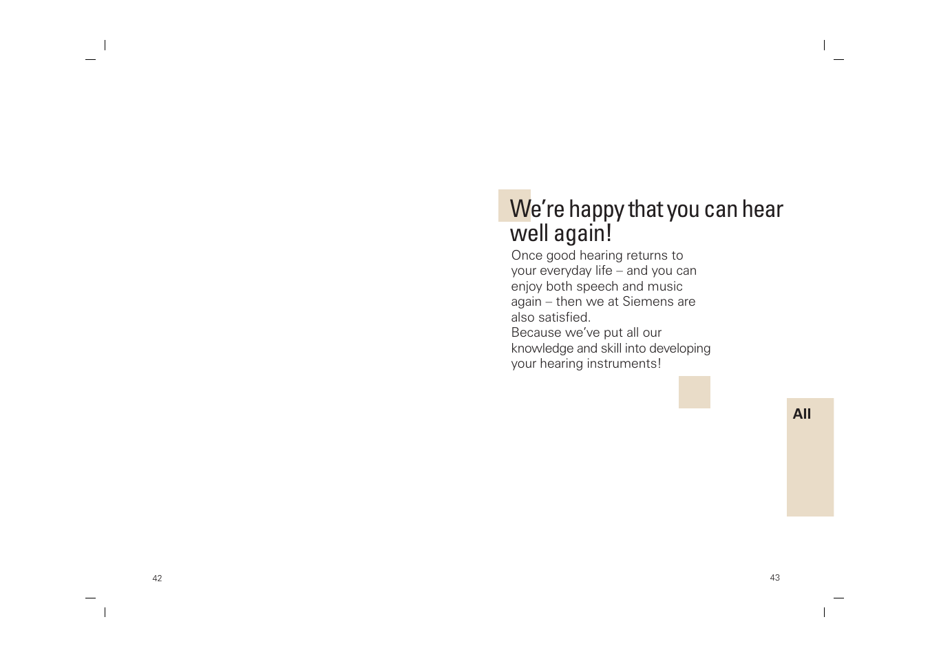 We’re happy that you can hear well again | Siemens SP User Manual | Page 42 / 44