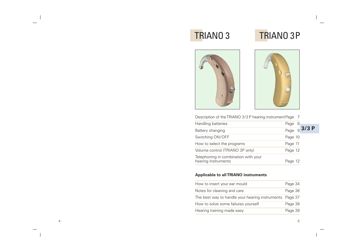 Triano 3 triano 3 p | Siemens SP User Manual | Page 5 / 44