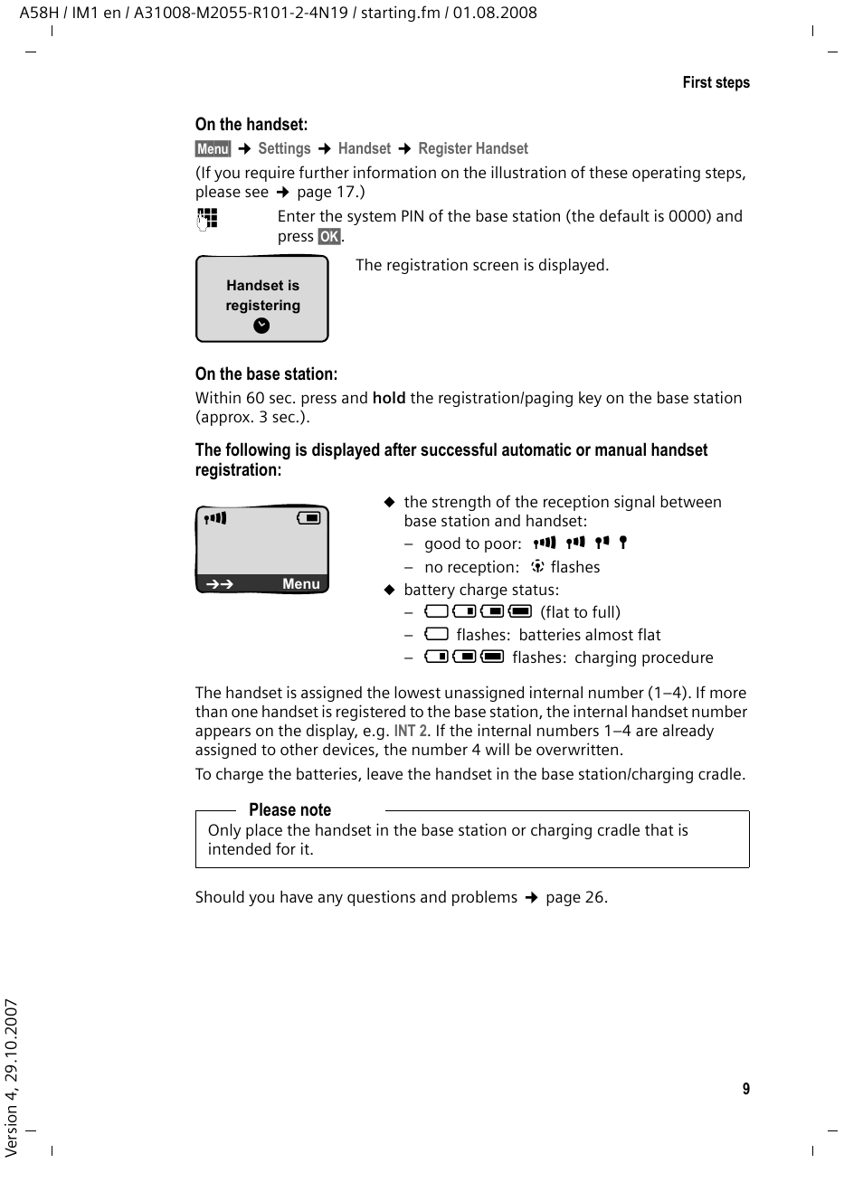 Siemens GIGASET A58H User Manual | Page 10 / 36