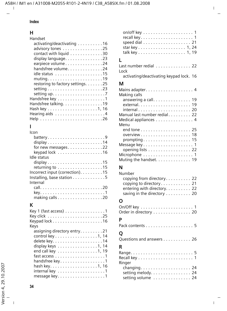 Siemens GIGASET A58H User Manual | Page 35 / 36