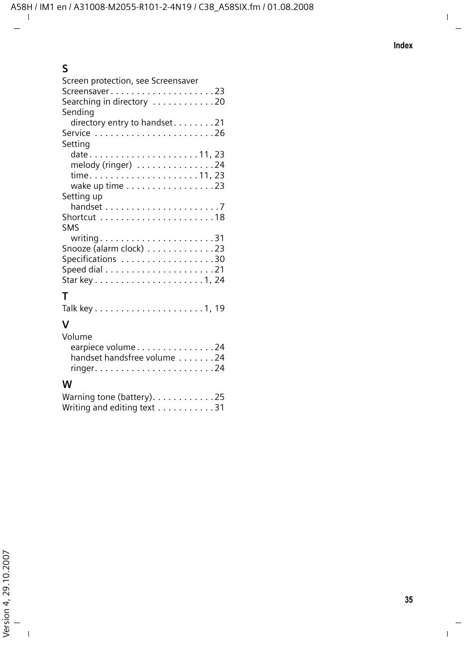 Siemens GIGASET A58H User Manual | Page 36 / 36