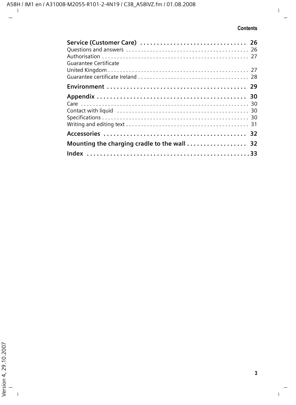 Siemens GIGASET A58H User Manual | Page 4 / 36