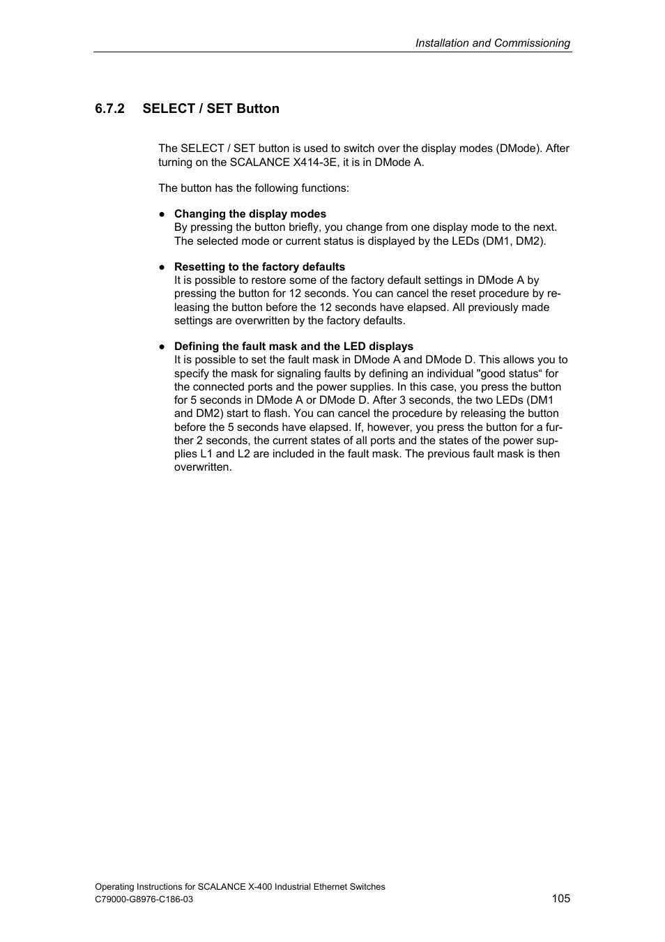 2 select / set button | Siemens X-400 User Manual | Page 105 / 148