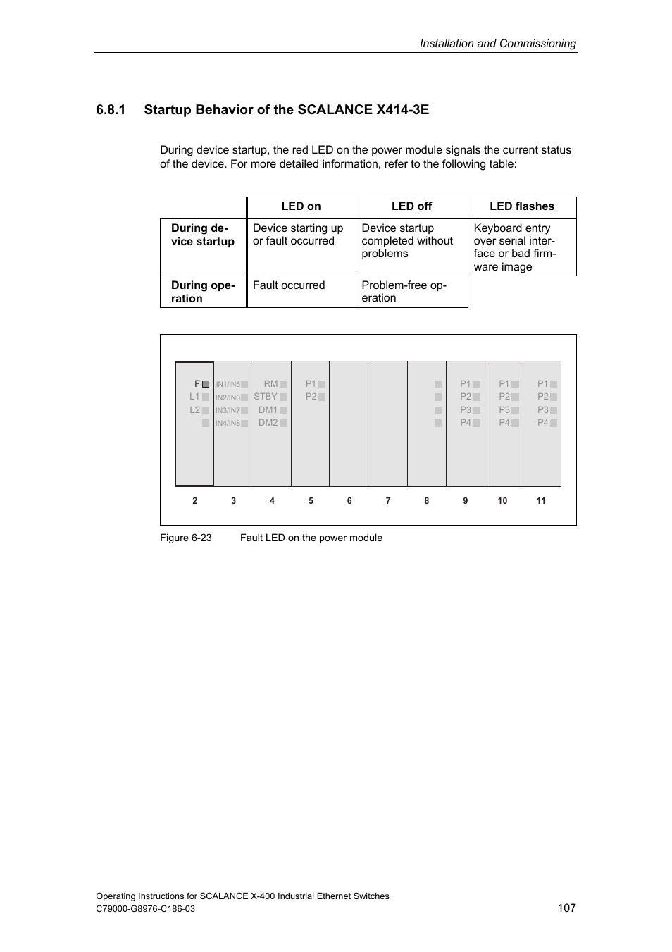 1 startup behavior of the scalance x414-3e | Siemens X-400 User Manual | Page 107 / 148