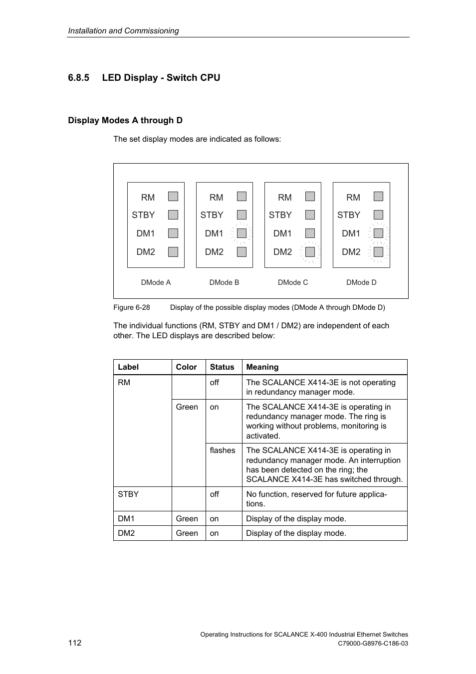 5 led display - switch cpu | Siemens X-400 User Manual | Page 112 / 148