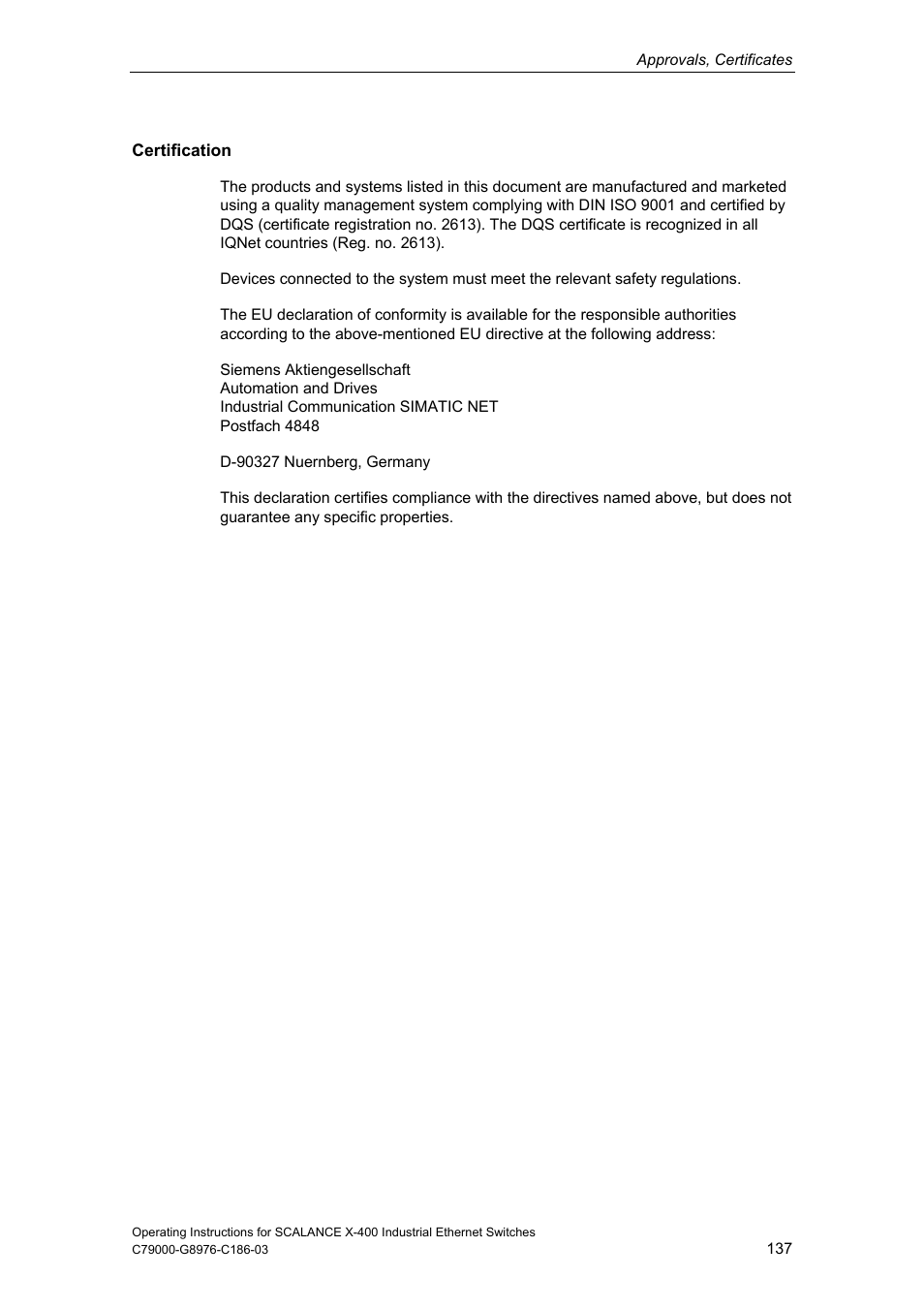 Siemens X-400 User Manual | Page 137 / 148