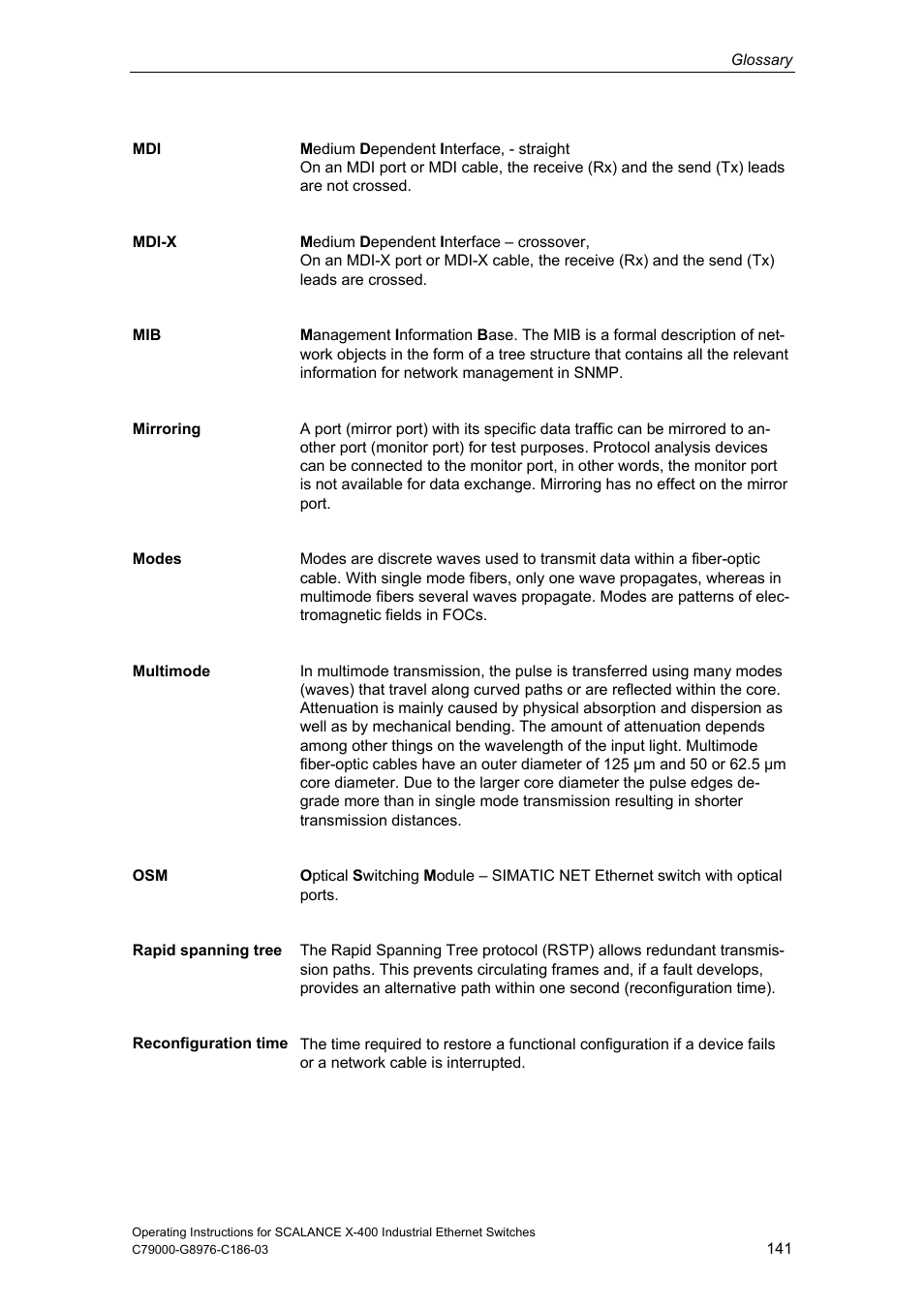 Siemens X-400 User Manual | Page 141 / 148