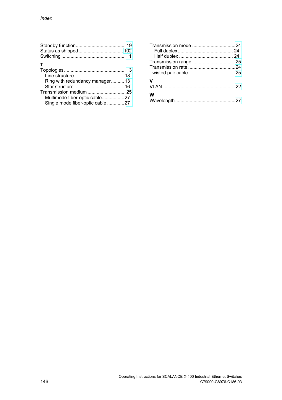 Siemens X-400 User Manual | Page 146 / 148