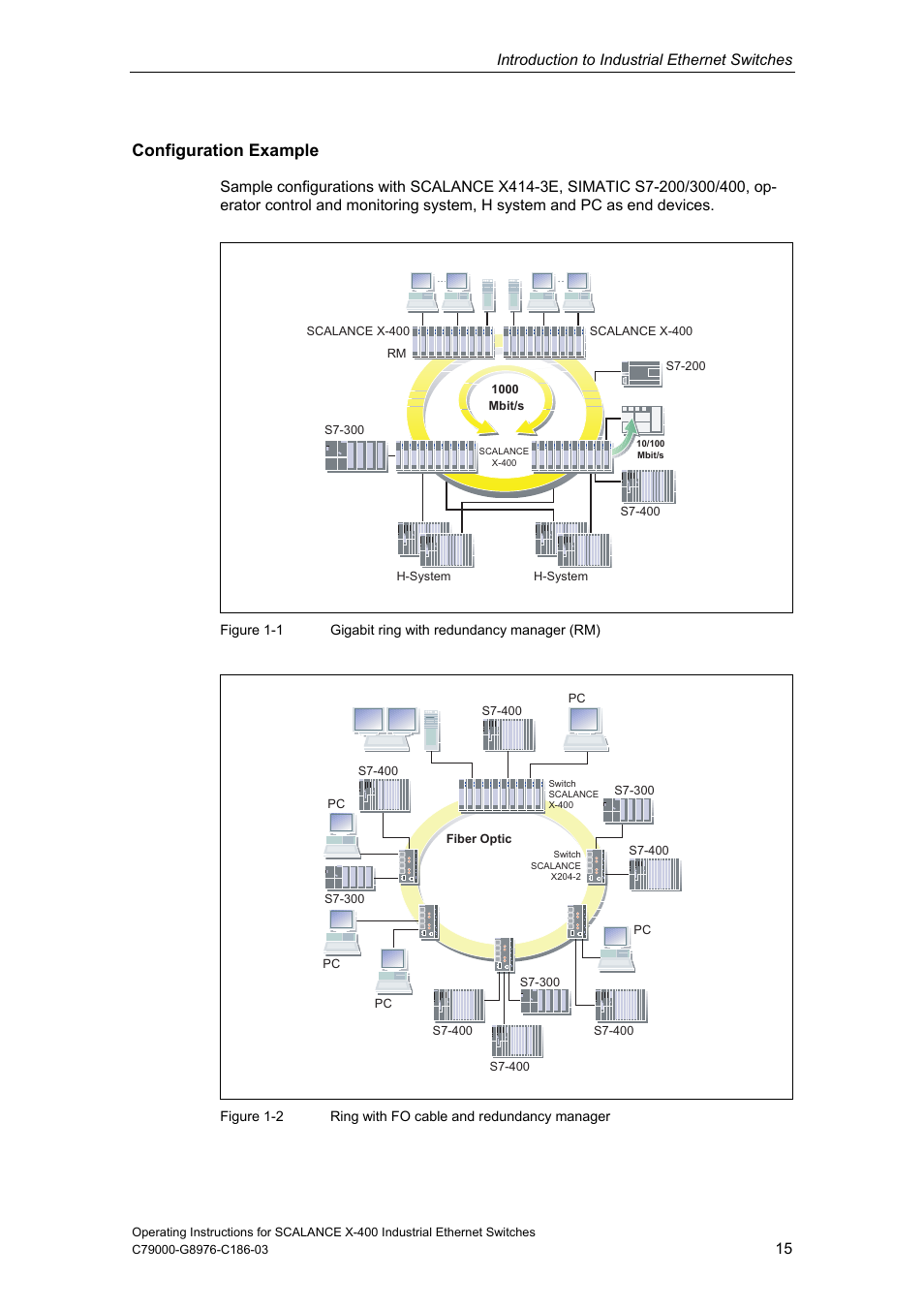 Configuration example, Introduction to industrial ethernet switches | Siemens X-400 User Manual | Page 15 / 148