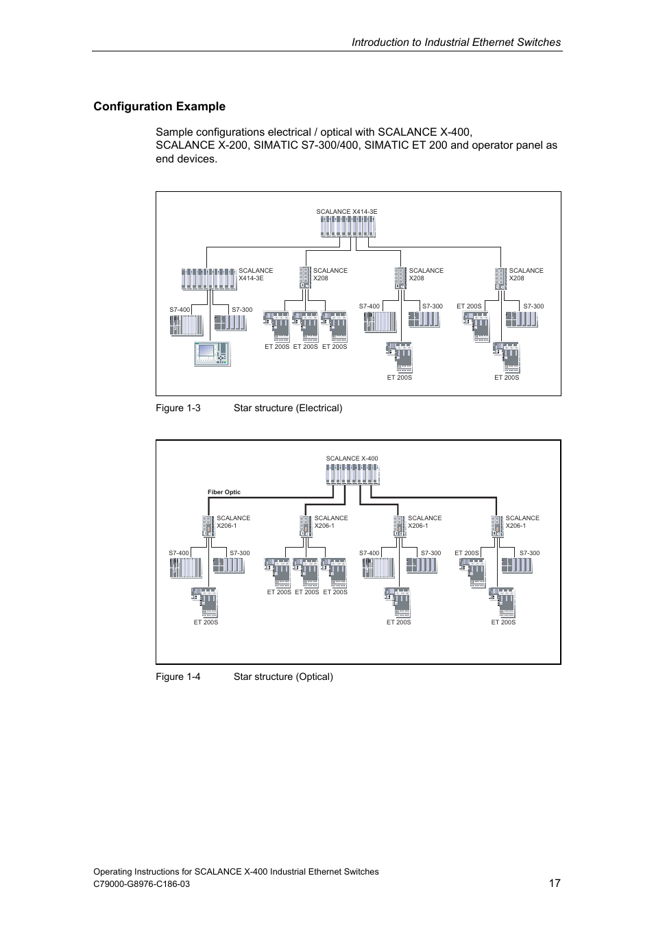 Configuration example, Introduction to industrial ethernet switches | Siemens X-400 User Manual | Page 17 / 148