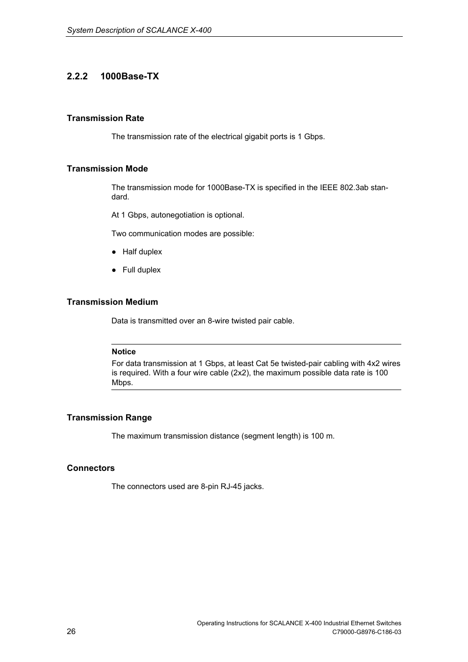 2 1000base-tx | Siemens X-400 User Manual | Page 26 / 148