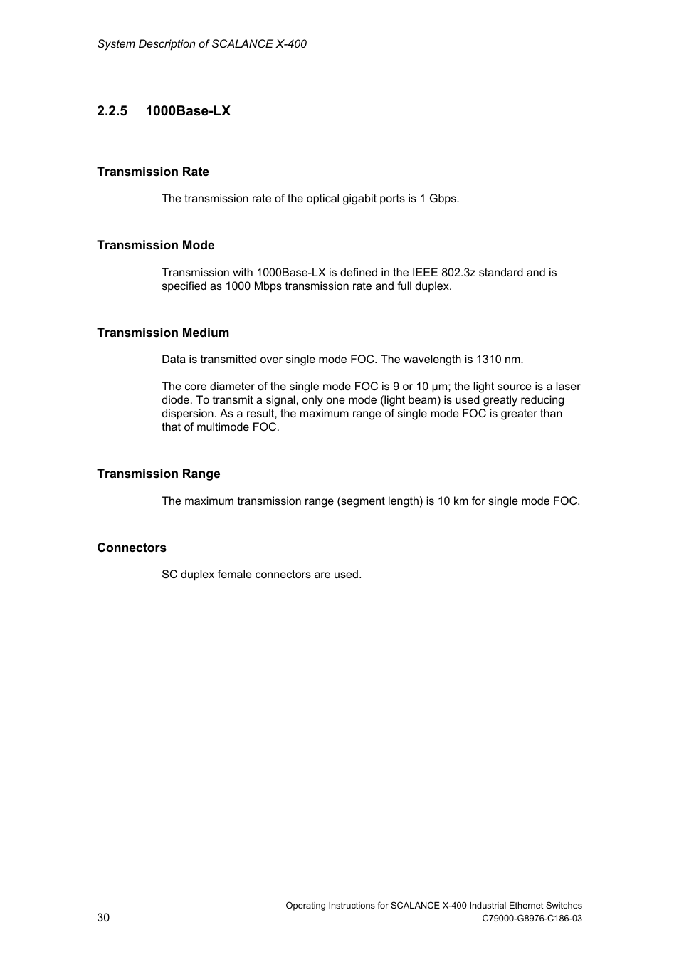 5 1000base-lx | Siemens X-400 User Manual | Page 30 / 148