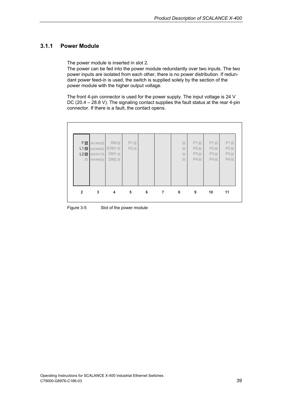 1 power module | Siemens X-400 User Manual | Page 39 / 148