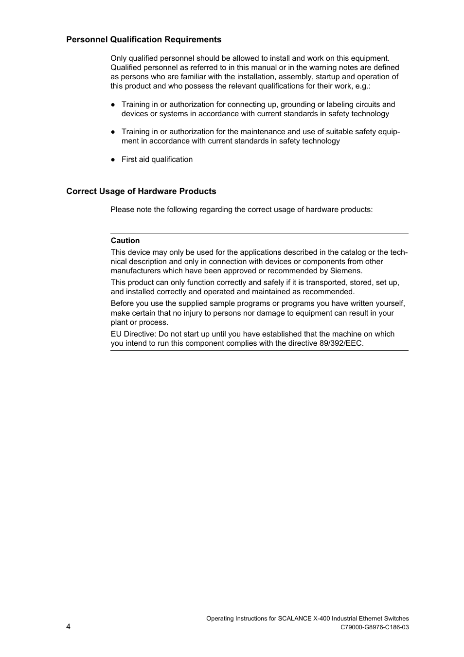 Siemens X-400 User Manual | Page 4 / 148