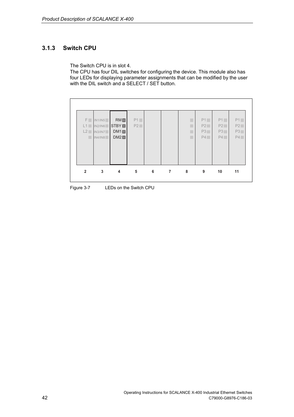 3 switch cpu | Siemens X-400 User Manual | Page 42 / 148