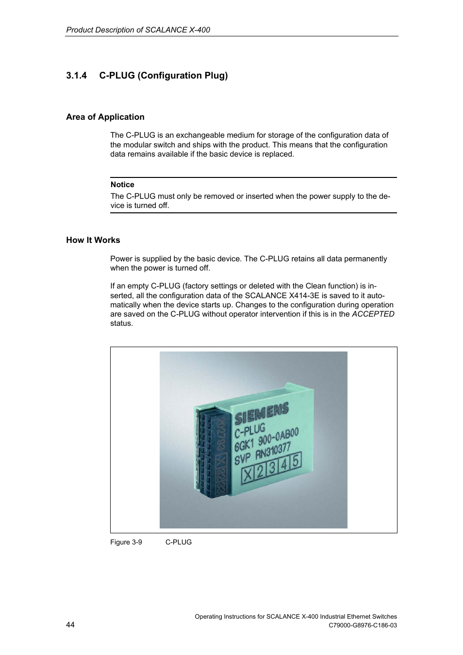 4 c-plug (configuration plug) | Siemens X-400 User Manual | Page 44 / 148