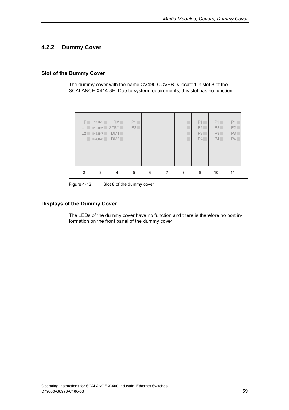 2 dummy cover | Siemens X-400 User Manual | Page 59 / 148