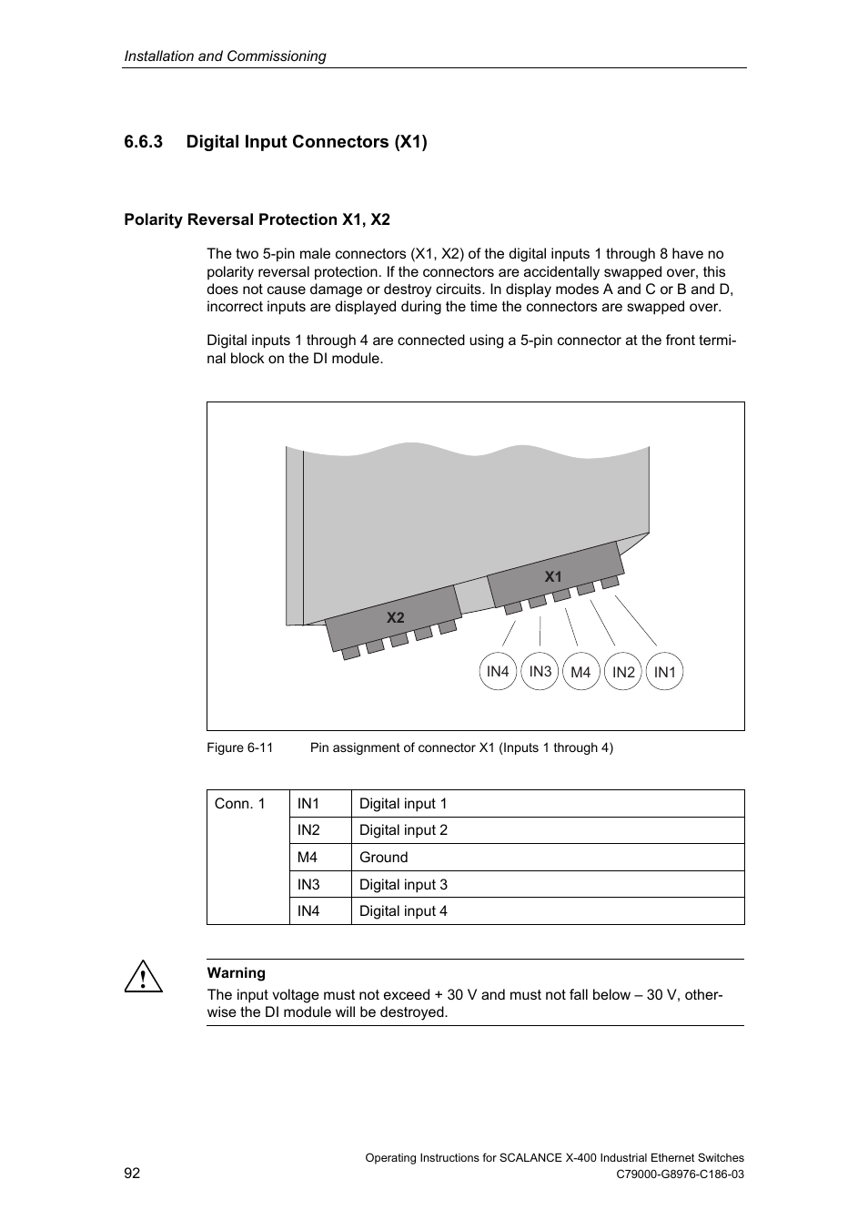 3 digital input connectors (x1) | Siemens X-400 User Manual | Page 92 / 148