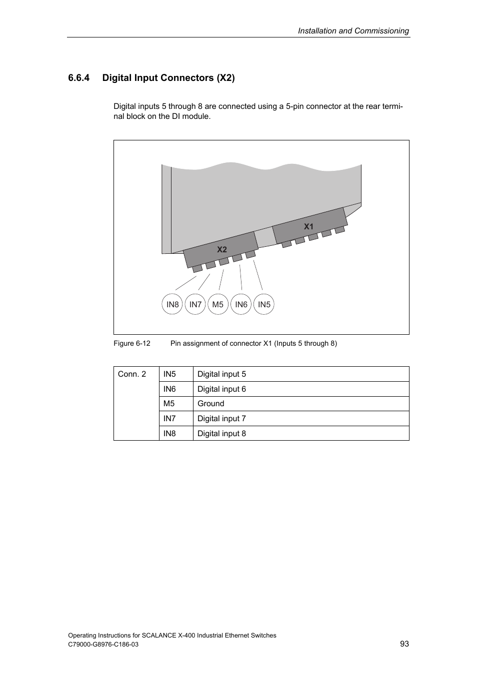 4 digital input connectors (x2) | Siemens X-400 User Manual | Page 93 / 148