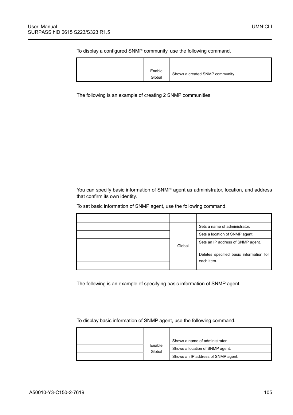 2 information of snmp agent, Information of snmp agent | Siemens S223 User Manual | Page 105 / 381