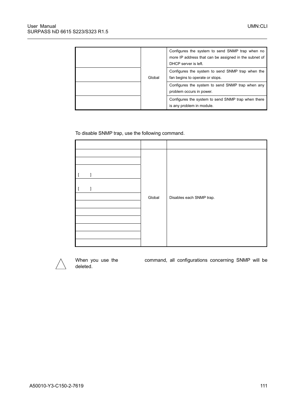 4 disabling snmp trap | Siemens S223 User Manual | Page 111 / 381