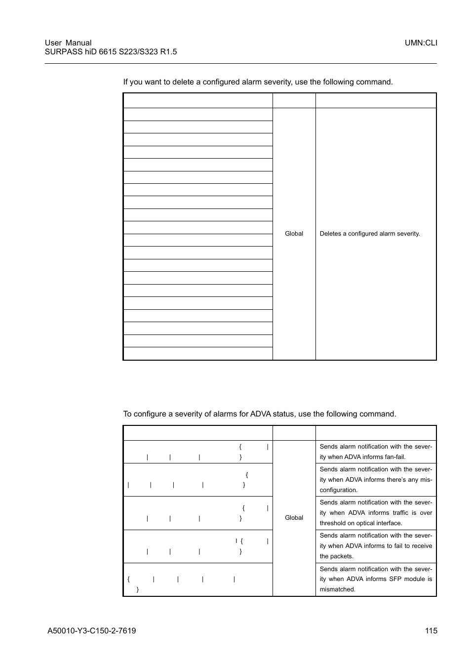 5 adva alarm severity | Siemens S223 User Manual | Page 115 / 381