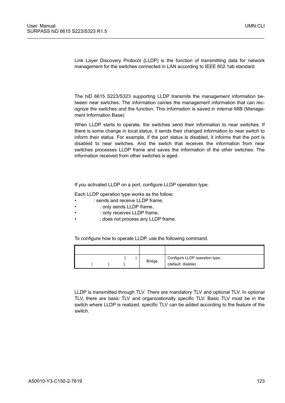 3 link layer discovery protocol (lldp), 1 lldp operation, 2 lldp operation type | 3 basic tlv, Link layer discovery protocol (lldp), Lldp operation, Lldp operation type, Basic tlv | Siemens S223 User Manual | Page 123 / 381